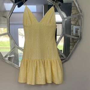 ASOS Petite Yellow Tweed Mini Dress